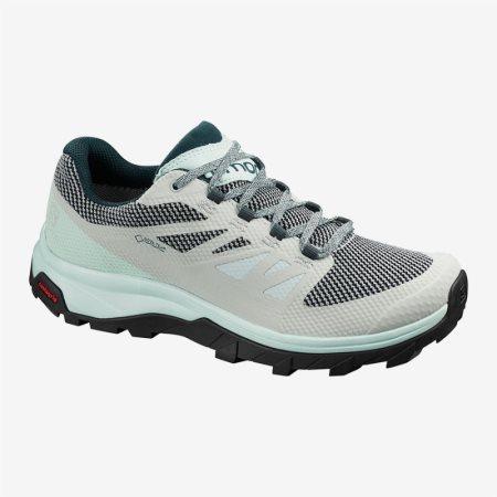 Salomon OUTline GTX W Womens Hiking Shoes Light Green UK FMBE